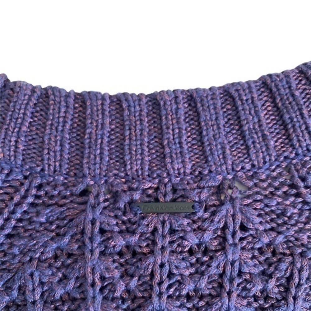 Calvin Klein Purple/Pink Cable Knit Sweater Size Large - Picture 6 of 7